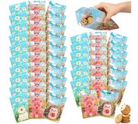 50 Pack Cute Goodie Bag with Handle Cartoon Animal Goodie Bags with Stand up Bottom for Birthday Baby Shower Decoration Snack Biscuit Baking Packaging Supplies(Mixed color,Three in one)