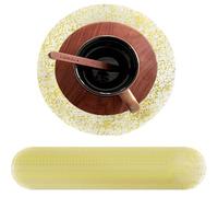 50 Pack Disposable Gold Placemats, 13 Inch Round Metallic Table Mats for Christmas Parties Weddings Home Decoration Birthday Party and Celebrations