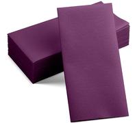 50-Pack Disposable Linen-Feel Amethyst Napkins, 12" x 17" Cloth-Like Paper Dinner Napkins For Wedding, Bathroom, Party Or Event