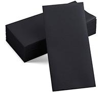 50-Pack Disposable Linen-Feel Black Napkins, 12" x 17" Cloth-Like Paper Dinner Napkins For Wedding, Bathroom, Party Or Event,