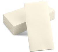 50-Pack Disposable Linen-Feel Champagne Napkins, 12" x 17" Cloth-Like Paper Dinner Napkins For Wedding, Bathroom, Party Or Event