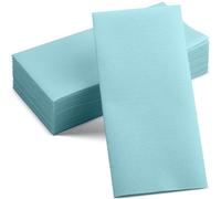 50-Pack Disposable Linen-Feel Pale Blue Napkins, 12" x 17" Cloth-Like Paper Dinner Napkins for Wedding, Bathroom, Party Or Event