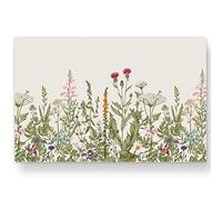 50 Pack Floral Placemats Wildflower Paper Place Mats Vintage Rustic Decorative Placemat Seasonal Holiday Table Mats for Spring Dinner Table Setting Wedding Party, 11 x 17 in