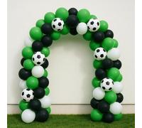 50 Pack Football Party Balloon Arch Kit Green & Black Themed Balloons with Football Print Balloons for Sports Birthday Party Decorations Events Team Celebrations
