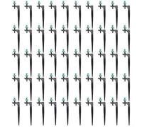 50-Pack Garden Misting Nozzles for Drip Irrigation, 360° Adjustable Sprinkler Heads, 1.5-3 Bar Pressure, Green Blue Red, for Flowerpots Lawns Roof Cooling(360°)