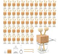 50 Pack Glass Car Freshener Bottles Bulk, 8 ml Empty Car Diffuser Bottles with Vent Clip Air Freshener Diffuser Bottle for Essential Oil Perfume Fragrance Ornament