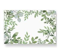 50 Pack Greenery Paper Place Mats Watercolor Green Leaves Disposable Placemat 11 x 17 Spring Summer Decorative Paper Table Mats for Dinner Table Setting Wedding Party Supplies