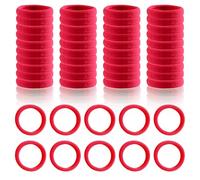 50 Pack Hair Bands for Women,Thick Bobbles Elastic Ties No Damage Hairbands Soft Rubber Band Elastics Ponytail Scrunchies Accessories Small Thin Strong Durable Bobble,for School Girls Kids (Red)