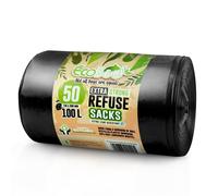 EcoBag - Extra Strong Heavy Duty Refuse Sacks - Recyclable Bin Bags, Leak Resistant, Eco-Friendly, Durable Waste Disposal Bags for Household & Commercial Use