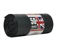50 Pack Heavy Duty Black Bin Bags 75L - Extra Strong 33μm Refuse Sacks - Thick Leak Proof Bin Liners for Kitchen, Home, Garden & Office - Large Rubbish Bags - High Performance Waste Bags