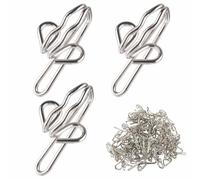 50 Pack Heavy Duty Metal Curtain Drapery Hooks, Silver Matte Butterfly Style Pins for Pencil Pleats Blackout Drapes Window Blinds