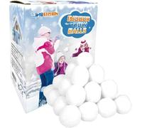 50 Pack Indoor Snowballs For Kids Snow Fights White Plush Realistic Artificial Snowballs Christmas Decorations Fake Snowball for Kids Fight Game for Winter Game, Xmas Trees, Kids Adults Indoor Outdoor