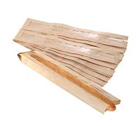 50 Pack Kraft Baguette Bags - 23"x4"x1.6" Bakery Storage Bags with Clear Front Window and 64 Clear Seal Stickers for Homemade French Bread (Brown)