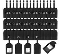 50 Pack Leather Luggage Tags with Full Privacy Cover and ID Card for Luggage, Suitcases, Handbags, Satchels (Black)