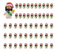 50 Pack Little Jesus Figures, Mini Jesu Figurines in Bulk, Christmas Jesus Loves You Little Figurines, Mini Religious Party Favors Sunday School Baptism Gifts Christmas Stocking Stuffers (Green)