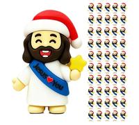 50 Pack Little Jesus Figurines in Bulk, Pocket Jesus Loves You, Jesus Small Figures, Little Tiny Jesus Figures for Church Christmas Party Favors Baptism Gifts Religious Gifts for Easter Egg Stuffers