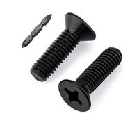 50-Pack M6-1.0 x 16mm Phillips Flat Head Machine Screws, 304 Stainless Steel 18/8, Includes Bit - Glvaner