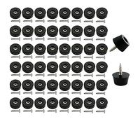 50 Pack Medium Hard Rubber Bumper Feet with Stainless Washer and Screws, Soft, Non Slip, Non Marking, Fine Grips for Appliances, Furniture, Electronics (0.59")