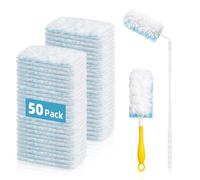 50 Pack Microfibre Duster Refills Compatible with Flash Dust Magnet | 360° Dust Magnet Replacement Heads with an Extendable Handle and a Short Handle, Disposable Dusters for Cleaning Furniture