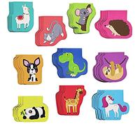 50-Pack Mini Assorted Colorful Animal Magnetic Bookmarks, Bulk Magnet Set, Page Clip Markers for Kids, Reading, Bookclub, School Book Fairs (10 Designs, 4.3 x 4.3 cm)