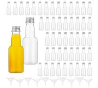 50 Pack Mini Bottles for Liquor, 60ml Small Wine Bottles Reusable Plastic Bottles Wedding Favours Airtight Empty Spirit Bottles Miniature Alcohol Bottles with Screw Cap, Funnel for Weddings Parties