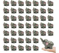 50 Pack Mini Elephant Figurines for Fairy Gardens & Terrariums - Handcrafted Resin Decorations for Miniature Landscapes, DIY Crafts & Model Scenes - 2 cm Height Realistic Animal Ornaments