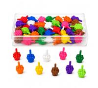 50 Pack Mini Middle Fingers, Colourful Flip-the-Bird Tiny Hands Gag Gift | Boxed middle finger gifts for adults, ideal for secret santa, stocking fillers, party favours, office pranks and desk decor
