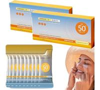 50 Pack Mini Sunscreen Travel Size Spf 50+, Sun Cream Mini Tube, Ultra Light UV Pro-Tetion SunCream, Sunscreen for Athletes, Long Lasting Sweat Resistant Waterproof Sun Cream for Face Body (2 Boxes)