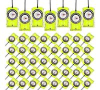 50-Pack Neon Yellow Acrylic Compasses: For map reading, hiking, backpacking, outdoor exploring.