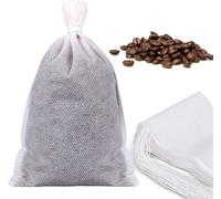 50 Pack No Mess Cold Brew Bags 6x10 Inch Cold Brew Coffee Filter Mesh Brewing Bags Fine Mesh Brewing Bag with Drawstring Tea Filter Bag for Cold-Brews Coffee or Tea
