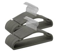 SONGMICS Velvet Hangers - Set of 50 Coat Hangers, 43 x 21 cm, Non-Slip with Wide Shoulder Notches, Trousers Bar, 360?Swivel Hook, Space-Saving for Wardrobe, Grey