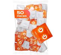 ON) Stimulating Condoms I 54mm wide I Pack of 50 I Premium textured I with silicone lubricant I thin wall thickness of 0.07mm I Vegan I for men