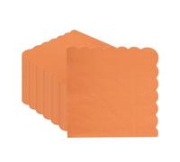 50 Pack Orange Paper Napkins 32x32cm - Scalloped Edge Serviettes for Birthday, Wedding, Halloween, Party & Special Events (Orange Napkins)