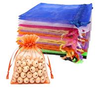 50 Pack Organza Bags 3x4 Inch Multi Small Mesh Bags Drawstring, Mini Jewelry Gift Bag, Goodie Bag for Wedding Party Favors, Candy, Small Gifts, Candle, Jewelry, Potpourri, Mini Party Favor Bags