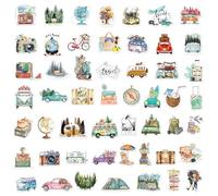 50-Pack Outdoor Adventure Stickers - Waterproof Vinyl Stickers for Camping, Hiking & Travel, Perfect for Laptops, Water Bottles, Scrapbooking & Gifts