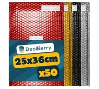 50 Pack Padded Bubble Envelopes - Bubble Wrap Envelope - Poly Bags for Shipping Packaging Mailing - Envelopes Peel and Seal - Address & Return Box (Silver, 27x36cm)