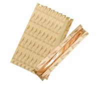 50 Pack Paper Bread Bag,Baguette Kraft Bags 23"x4"x1.6" Bakery Storage Bag with Clear Front Window and 64 Pcs Clear Seal Sticker for Homemade Bread, French Bread (Trigo)