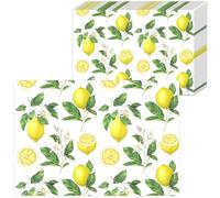 50 Pack Paper Placemats Disposable Lemon Placemats 16x 11 Inch Summer Table Mats for Spring Summer Dining Table Wedding Party Supplies for Indoor Outdoor Party Kitchen Dining Table