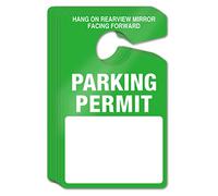 50 Pack Parking Permit Hang Tag -Poly Plastic Parking Placards -Temporary Parking Passes, Blank PVC Parking Passes for Car Rear View Mirror 3x5 (Green)