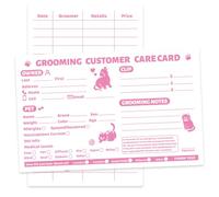 50 Pack Pet Dog Grooming Cards Groomer Information Check-in Cards for Dog Cat 8x5 Inch Groomer Client Profile Service Record Clip Card for Professional Pet Small Animal Groomers, Puppy Care Supplies