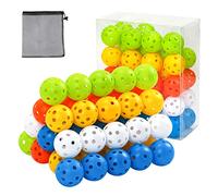 50 Pack Plastic Golf Balls Practice Limited Flight Golf Training Ball Hollow Swing Practice Indoor Balls with Mesh Drawstring Bag for Backyard Driving Range or Outdoor (H01)