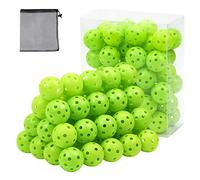 50 Pack Plastic Golf Balls Practice Limited Flight Golf Training Ball Hollow Swing Practice Indoor Balls with Mesh Drawstring Bag for Backyard Driving Range or Outdoor (Green)