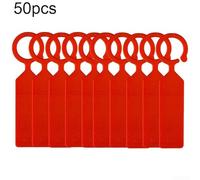 50-Pack Plastic Hanging Plant Labels for Garden, Nursery & Pots - 11 cm x 2.4 cm, 1.2 mm Thick, Ring Buckle Design, Assorted Colors(Red)