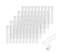 50-Pack Plastic Test Tubes with Push Caps, 5ml Reusable Clear Storage Tubes Plastic Sample Test Tubes Transparent Gift Tubes Empty Test Vials for DIY Crafts Gift Packaging Powder Liquid Samples