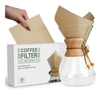 50 Pack Pre-Folded Cone Coffee Filters, Unbleached Natural Paper, Thicker Texture for Pure Taste, Compatible with Pour-Over Makers and Hand Drip Accessories