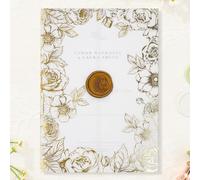 50 Pack Pre-Folded Vellum Jackets for 5x7 Invitations,AZAZA Gorgeous Translucent Invitation Sleeves,115GSM Vellum Jackets 5x7, Wedding Invitation Accessories,for Weddings Birthdays,Real Gold Foil