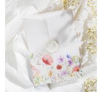 50 Pack Pre-Folded Vellum Jackets for 5x7 Invitations,AZAZA Pretty Translucent Invitation Sleeves,115GSM Vellum Jackets 5x7, Wedding Invitation AccessoriesFor, Weddings Birthdays,Wildflowers