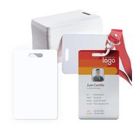 50 Pack Premium Blank PVC Cards with Slot Punch on Short Side - CR80 30mil Vertical Slot Punch Blank Credit Cards for ID Badge Card Printers - Graphic Quality PVC Cards for Business Office