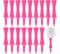 50-Pack Premium Castle Golf Tees - Durable Plastic Tees with Reduced Drag Design for Practice & Tournament Play (Pink)