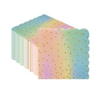 50 Pack Rainbow Polka Dot Paper Napkins 32x32cm - Colourful Scalloped Edge Serviettes for Birthday, Wedding, Christmas, Anniversary, Party & Special Events (Rainbow Napkins)